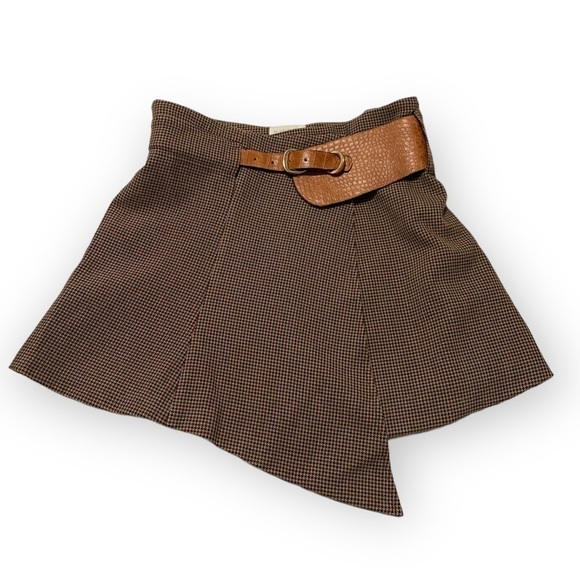 NWT Divine Heritage Asymmetrical Plaid Wrap Mini Skirt, Size S‎ - Picture 2 of 14